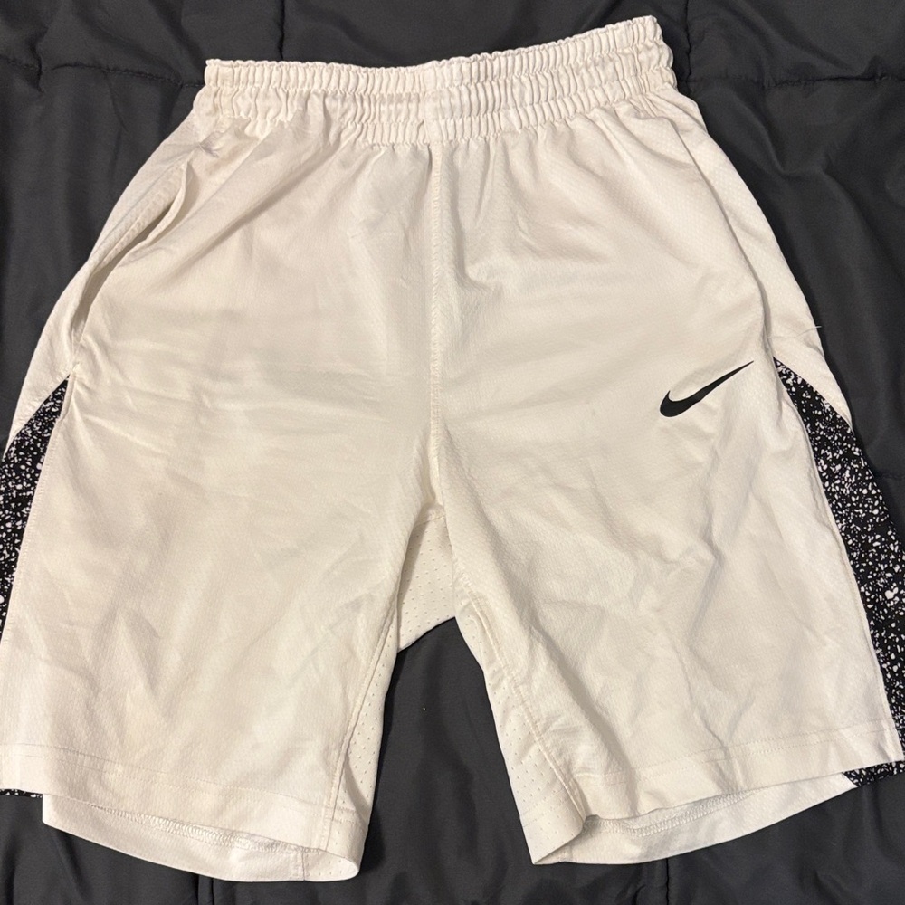 Nike White Athletic Shorts with Black Details